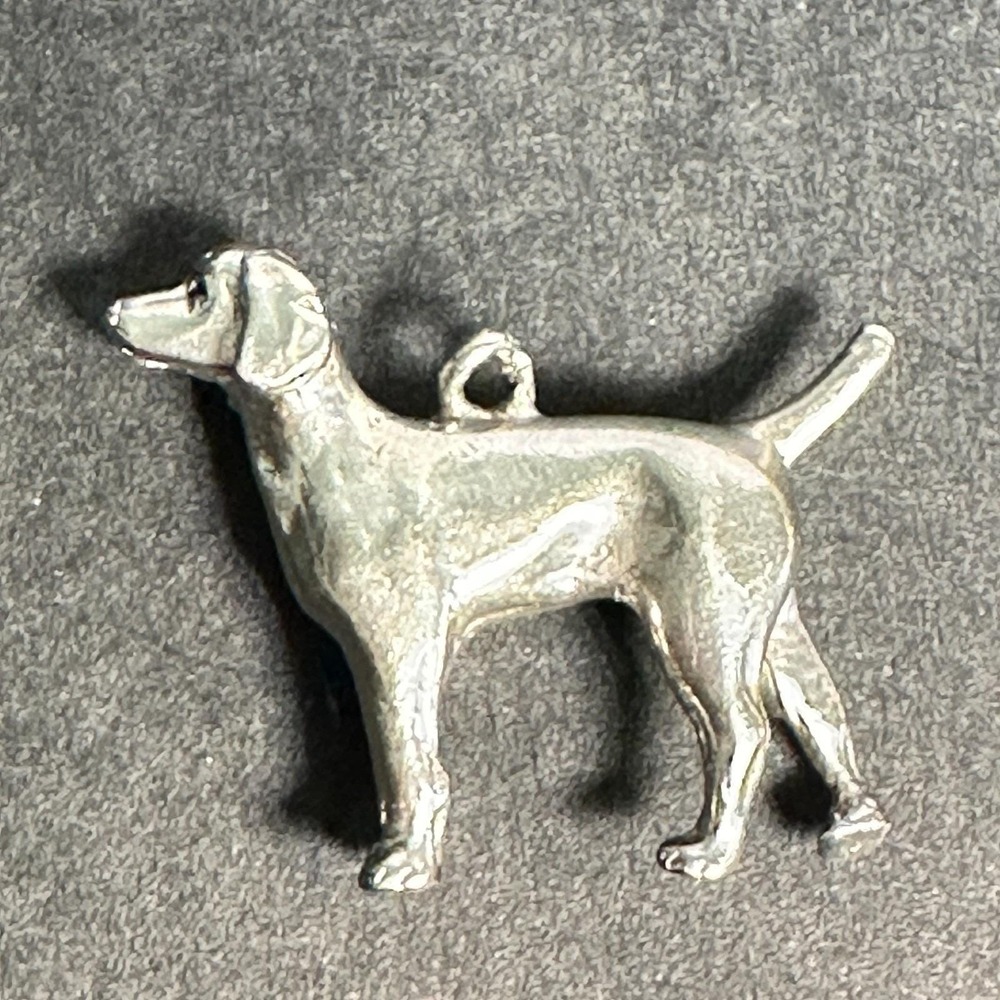 Sterling Silver .925 Pointer Dog Charm Canine Jewelry Pendant